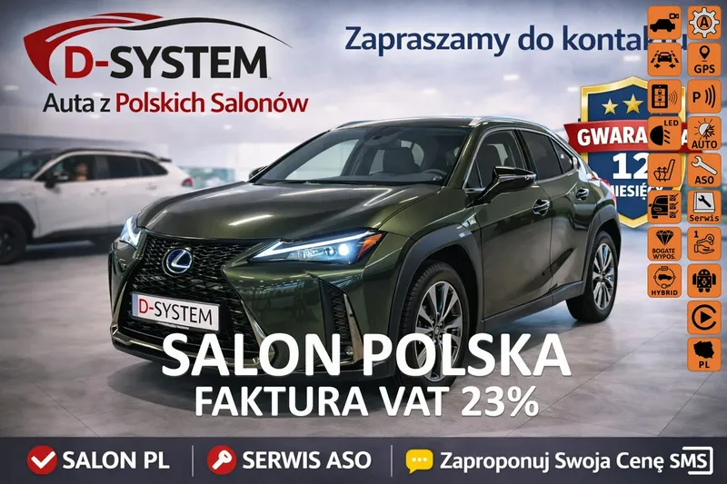 Lexus UX 23 Salon Polska 2,0 HYBRID Lexus UX 2.0 250h F Sport Design+
