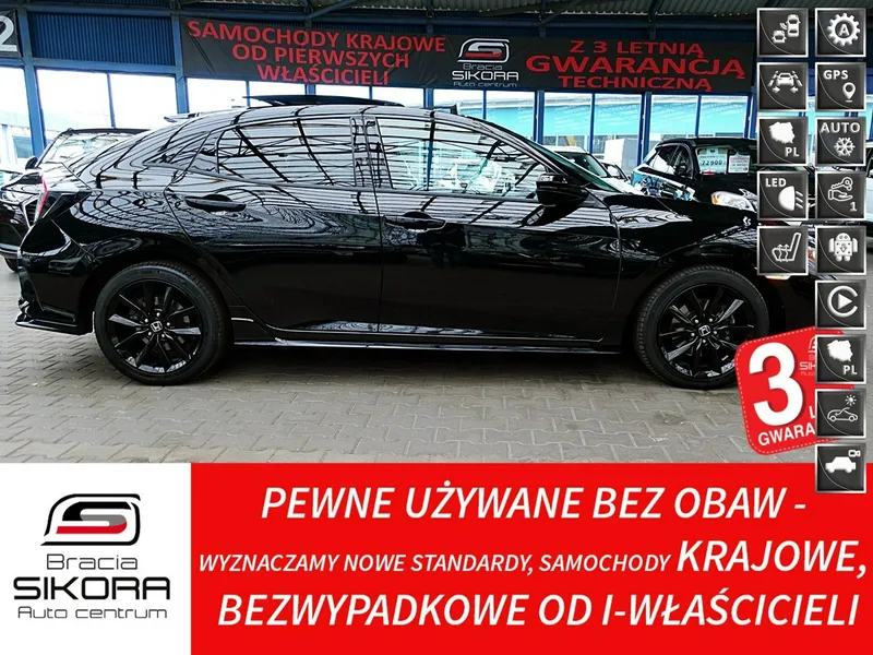 Honda Civic AUTOMAT+EL. Dach.+Led+ACC+Navi 3Lata GWARANCJA I-wł Kraj Bezwypad