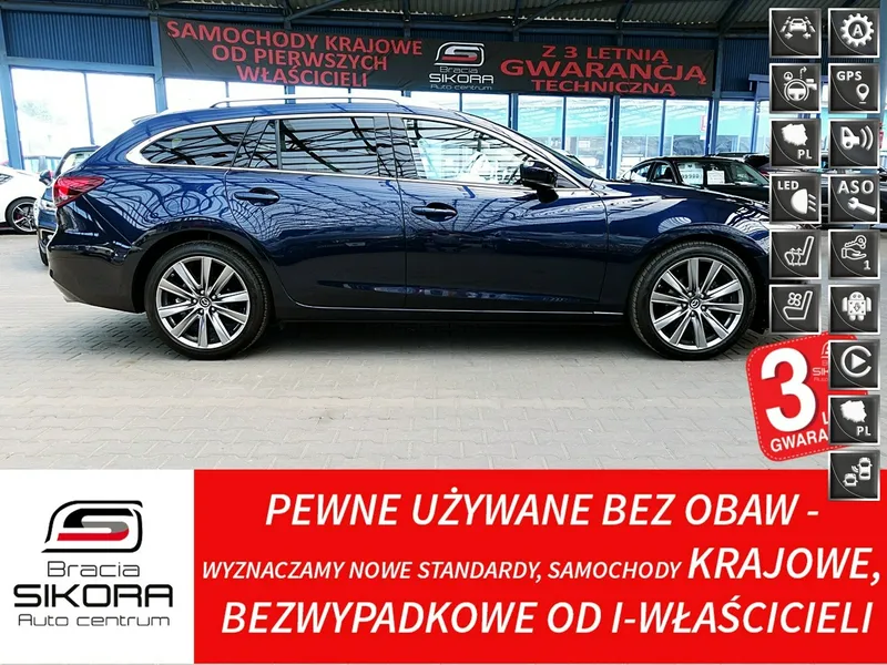 Mazda 6 2,5 194KM Skóra+Led+ACC+Kamera360+BOSE 1Właś. KRAJOWY Bezwyp ASO FV23%