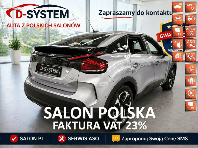 Citroen C4 2023 SHINE Salon Polska 1Właściciel GWARANCJA 2 komplety opon SHINE