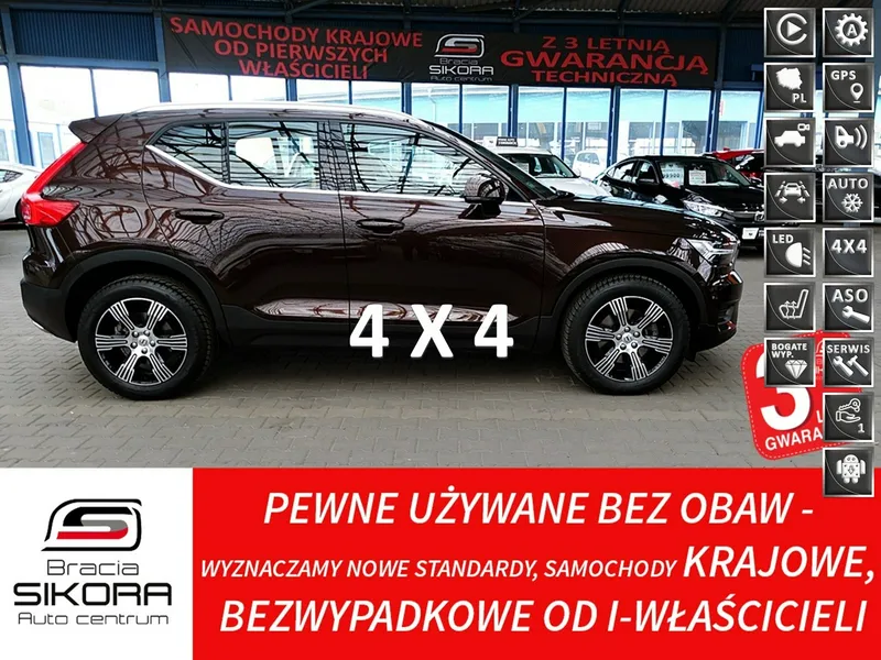 Volvo XC 40 INSCRIPTION 4x4 AUTOMAT Led+Skóra+Navi Gwarancja 1wł Kraj Bezwyp F23%