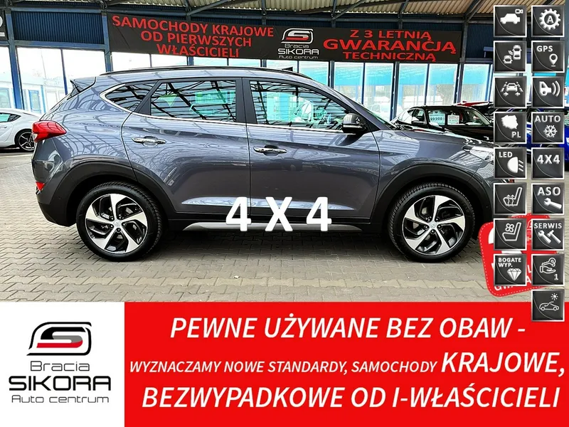 Hyundai Tucson MAX OPCJA! 4x4 AUTOMAT El.Dach+Skóra+Led+Navi+Kamera+BLIS Bezwypadkowy