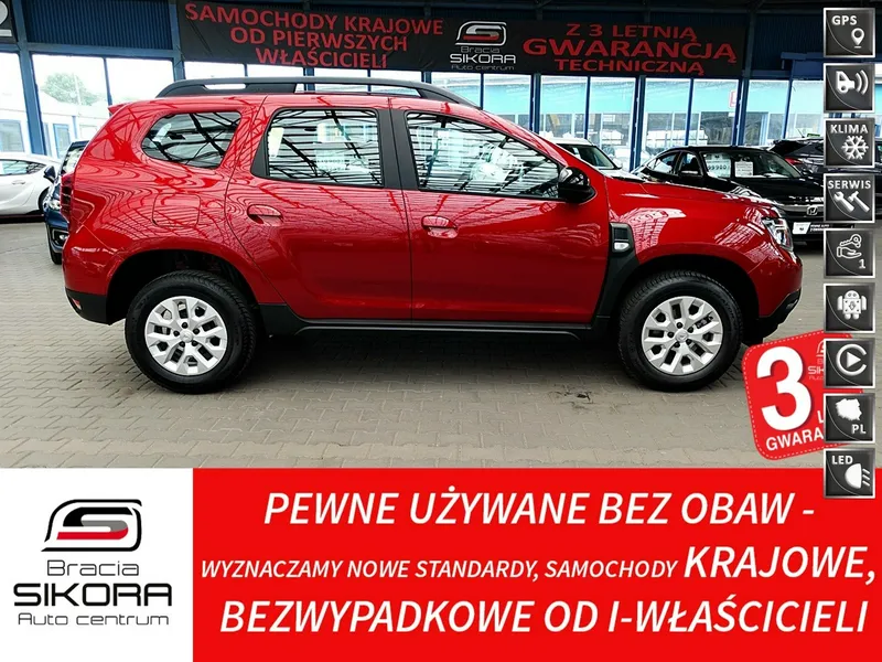 Dacia Duster Led+NAVI+Tempomat+Parktronic BEZWYPADKOWY Krajowy 1WŁ Serwisowany F23%