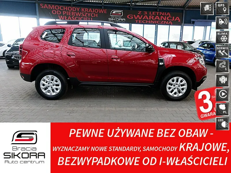 Dacia Duster Led+NAVI+TEMPOMAT+Parktronic BEZWYPADKOWY Krajowy 1WŁ Serwisowany F23%